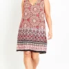 Evans Pink Tile Print Shift Dress