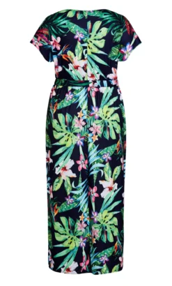 Evans Green Wrap Tropical Dress -Bold Fit Store 212303GREENEMERALD 4