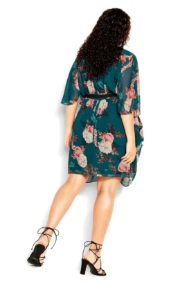 City Chic Green Majestic Wrap Dress 7 City Chic Green Majestic Wrap Dress -Bold Fit Store 212381TEALMAJESTICFL 3