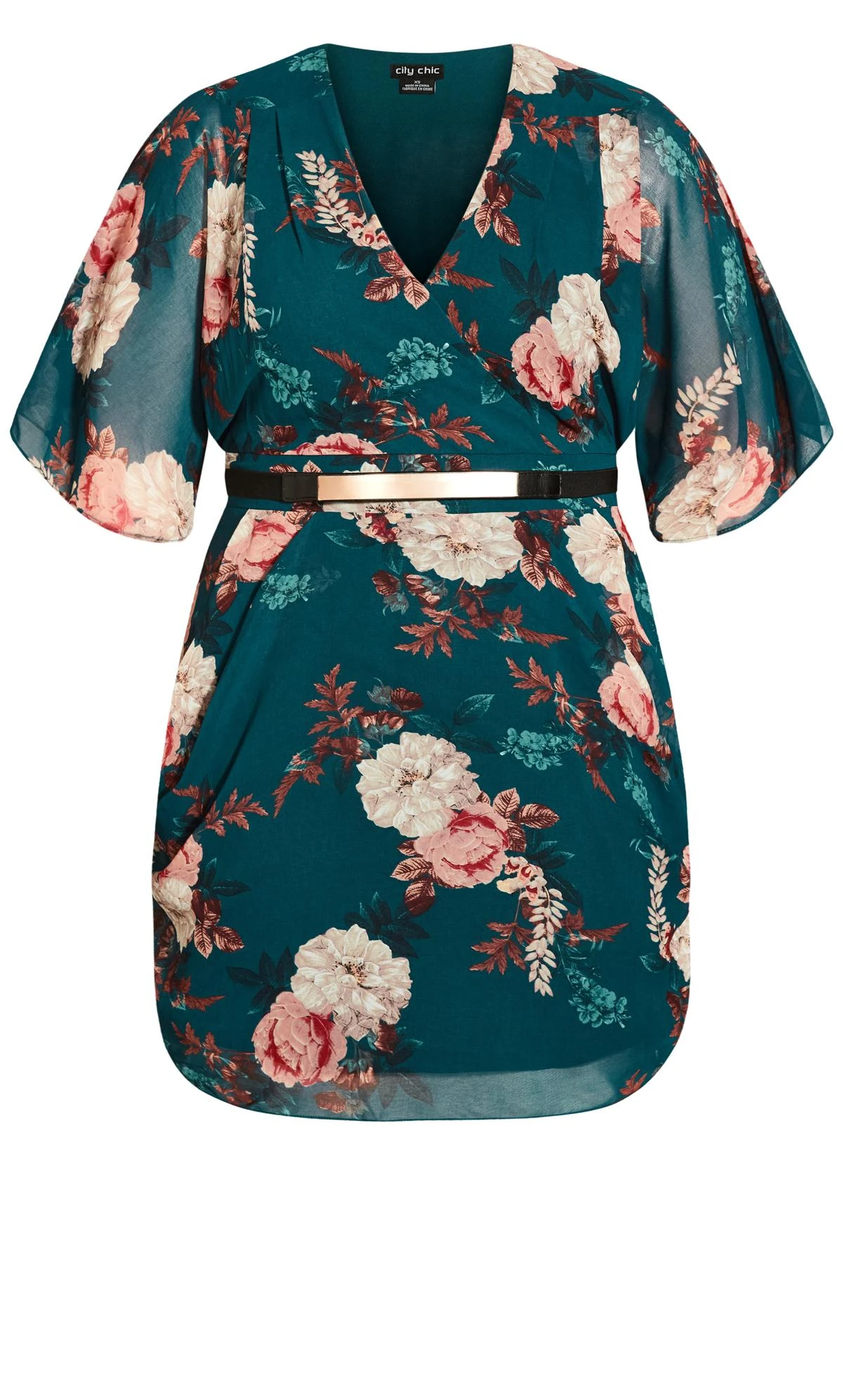 City Chic Green Majestic Wrap Dress 4 City Chic Green Majestic Wrap Dress - Image 4