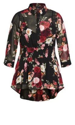 City Chic Black Floral Paradise Shirt -Bold Fit Store 212386BLKFLORALPARADISE 5