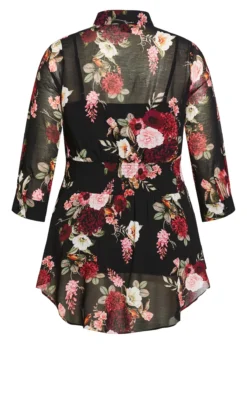 City Chic Black Floral Paradise Shirt -Bold Fit Store 212386BLKFLORALPARADISE 6
