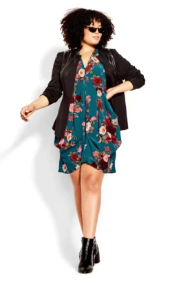 City Chic Green Paradise Floral Tunic -Bold Fit Store 212399TEALFLORALPARADISE 2