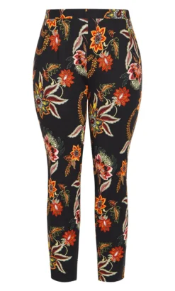 Evans Black Tapered Floral Trouser -Bold Fit Store 212454BLACK 4