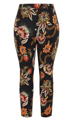Evans Black Tapered Floral Trouser -Bold Fit Store 212454BLACK 5