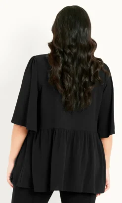 Evans Black Peplum Top -Bold Fit Store 212475BLACK 2