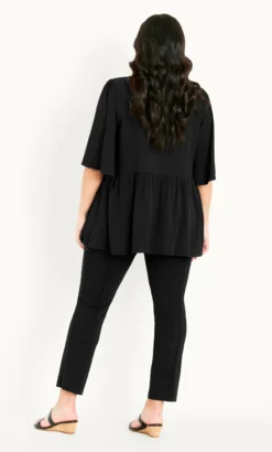 Evans Black Peplum Top -Bold Fit Store 212475BLACK 5