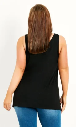 Evans Black Longline Vest Top -Bold Fit Store 212480BLACK 2