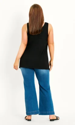 Evans Black Longline Vest Top -Bold Fit Store 212480BLACK 4