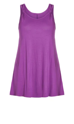 Evans Purple Knot Longline Top -Bold Fit Store 212481PURPLE 15