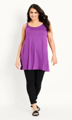 Evans Purple Knot Longline Top