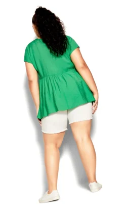 City Chic Green Satin Boxy Top -Bold Fit Store 212595LIME 4