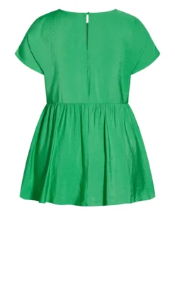 City Chic Green Satin Boxy Top -Bold Fit Store 212595LIME 6