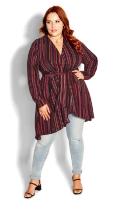 City Chic Black Amber Stripe Top -Bold Fit Store 212767AMBERSTRIPE 3