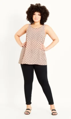 Evans Pink Polka Dot Vest Top -Bold Fit Store 212780BLUSH 3