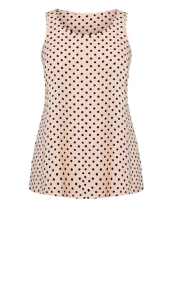 Evans Pink Polka Dot Vest Top -Bold Fit Store 212780BLUSH 5