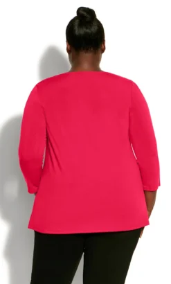 Avenue Red Eyelet Sleeve Top 9 Avenue Red Eyelet Sleeve Top -Bold Fit Store 212830RUBY 3