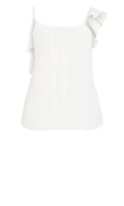 City Chic Ivory Asymmetric Ruffle Vest Top -Bold Fit Store 212950IVORY 22