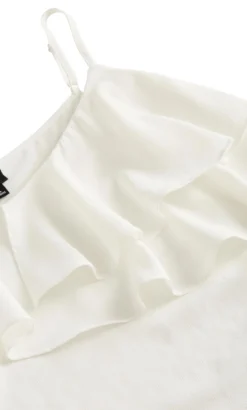 City Chic Ivory Asymmetric Ruffle Vest Top -Bold Fit Store 212950IVORY 23