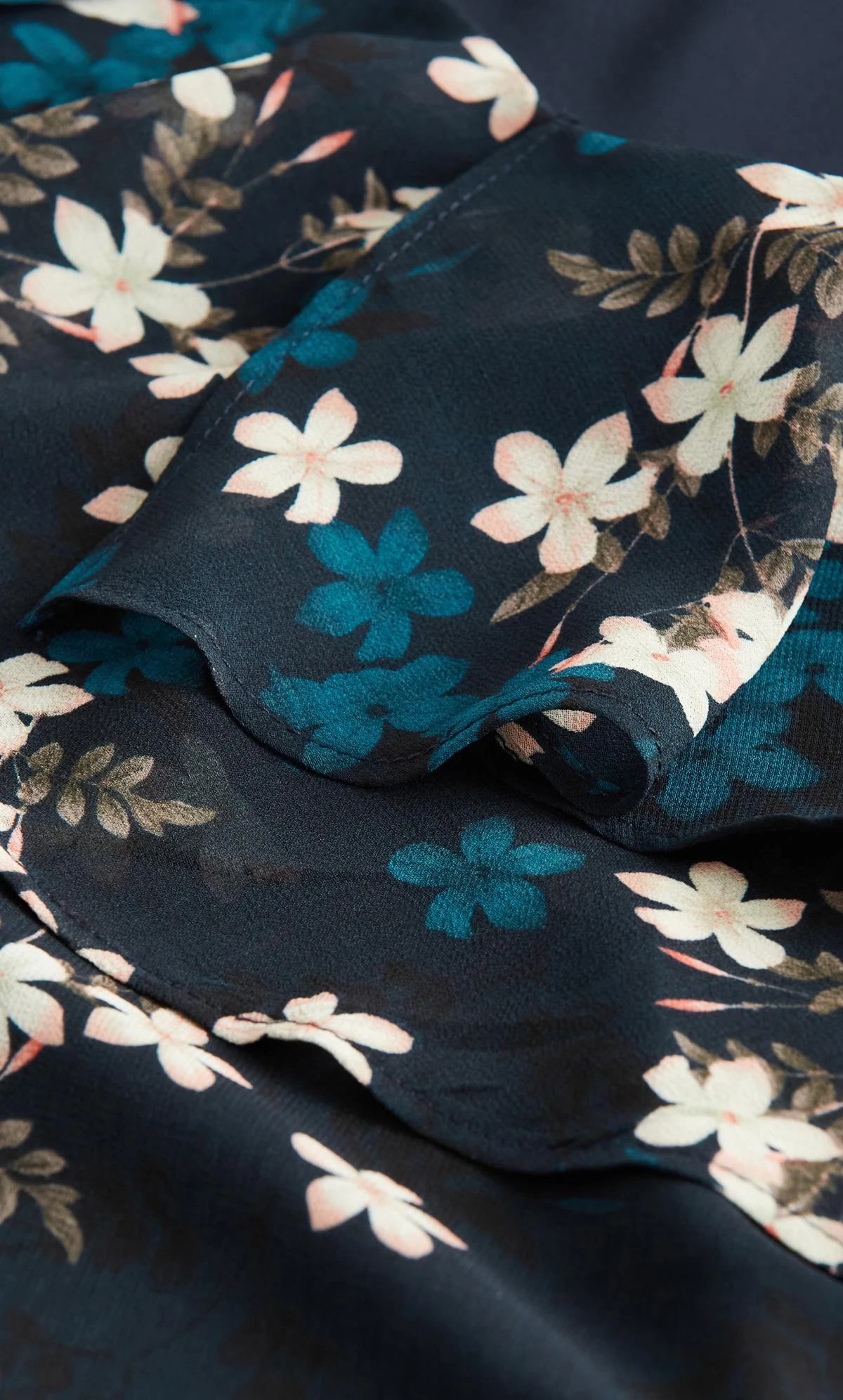 City Chic Black & Blue Floral Frill Vest Top 5 City Chic Black & Blue Floral Frill Vest Top - Image 5