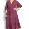 City Chic Purple Darling Puff Dress