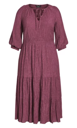 City Chic Purple Darling Puff Dress -Bold Fit Store 213019ROSEBERRY 4