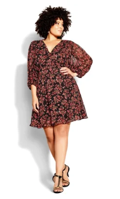 City Chic Black Pretty Jasmine Dress -Bold Fit Store 213024BLKJASMINE 1