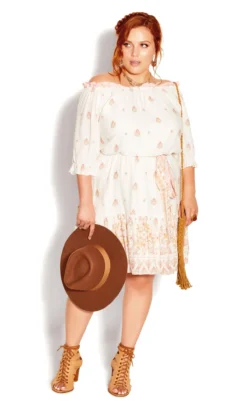 City Chic Starling Reine Ivory Summer Spirit Dress -Bold Fit Store 213047IVORYSUMMERFLORAL 3