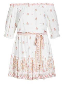 City Chic Starling Reine Ivory Summer Spirit Dress -Bold Fit Store 213047IVORYSUMMERFLORAL 4