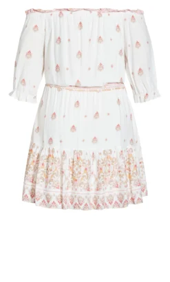 City Chic Starling Reine Ivory Summer Spirit Dress -Bold Fit Store 213047IVORYSUMMERFLORAL 5