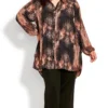 Avenue Ave Studio Brown Speckled Print Shirt