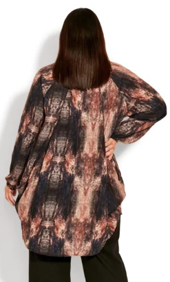 Avenue Ave Studio Brown Speckled Print Shirt -Bold Fit Store 213098TANSPECKOMBRE 3