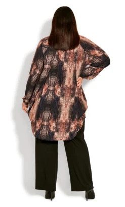 Avenue Ave Studio Brown Speckled Print Shirt -Bold Fit Store 213098TANSPECKOMBRE 4