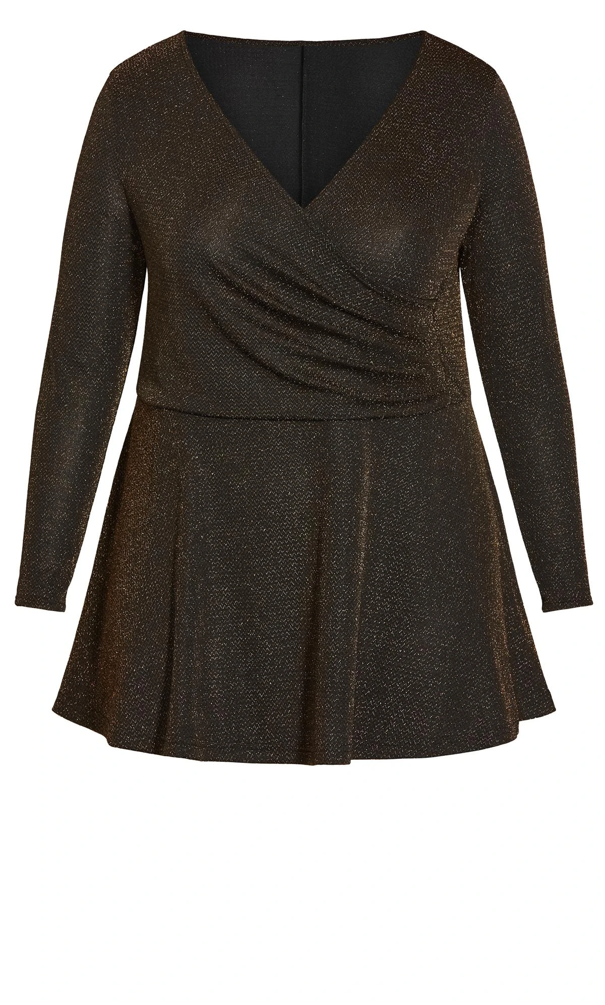 Avenue Black & Gold Lurex Shimmer Wrap Top 5 Avenue Black & Gold Lurex Shimmer Wrap Top - Image 5