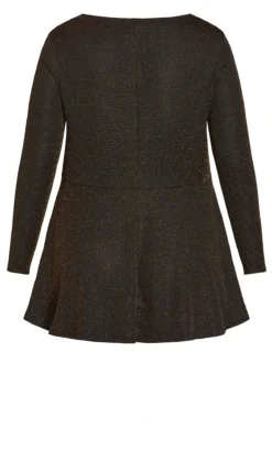 Avenue Black & Gold Lurex Shimmer Wrap Top 12 Avenue Black & Gold Lurex Shimmer Wrap Top -Bold Fit Store 213109GOLD 6