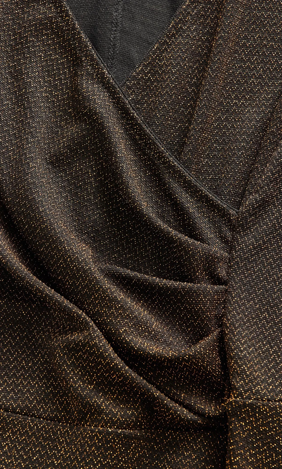 Avenue Black & Gold Lurex Shimmer Wrap Top 7 Avenue Black & Gold Lurex Shimmer Wrap Top - Image 7