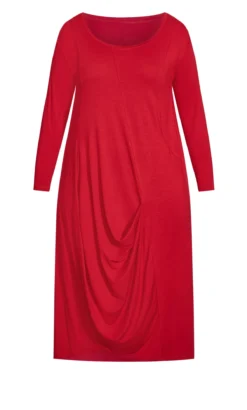 City Chic Zim & Zoe Bright Red Swing Midi Dress 8 City Chic Zim & Zoe Bright Red Swing Midi Dress -Bold Fit Store 213118RED 4
