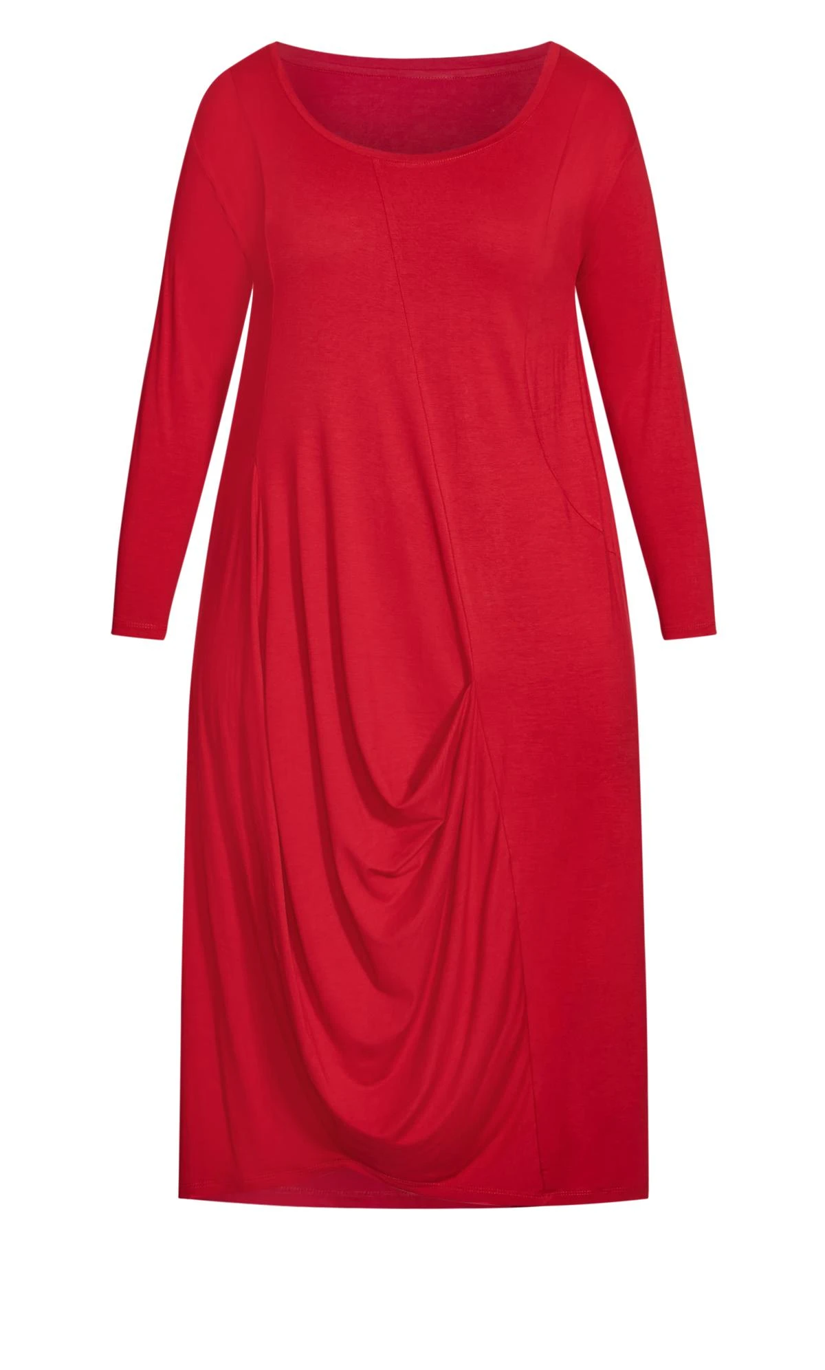 City Chic Zim & Zoe Bright Red Swing Midi Dress 4 City Chic Zim & Zoe Bright Red Swing Midi Dress - Image 4