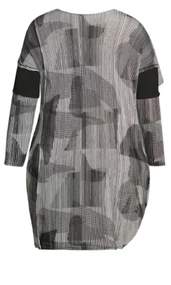 Avenue Grey Abstract Print Shift Midi Dress -Bold Fit Store 213141BLKBLKCOSMO 5