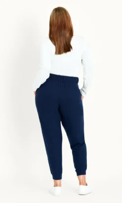Evans Navy Blue High Waisted Joggers -Bold Fit Store 213186NAVY 2