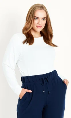 Evans Navy Blue High Waisted Joggers -Bold Fit Store 213186NAVY 3