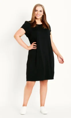 Evans Black Plain Swing Dress