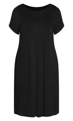 Evans Black Plain Swing Dress -Bold Fit Store 213221BLACK 3