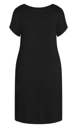 Evans Black Plain Swing Dress -Bold Fit Store 213221BLACK 4