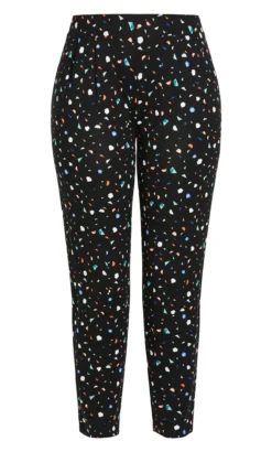 Evans Black Geomtric Print Tapered Trousers -Bold Fit Store 213225BLACK 3