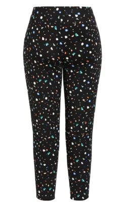 Evans Black Geomtric Print Tapered Trousers -Bold Fit Store 213225BLACK 4