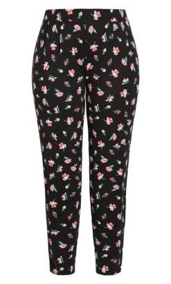 Evans Black Floral Tapered Trouser -Bold Fit Store 213225BLUSH 3