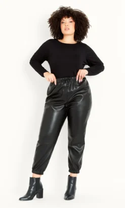 Evans Black PU Jogger