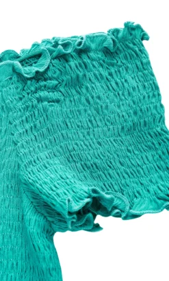 City Chic Green Bardot Shirred Maxi Dress -Bold Fit Store 213364AQUA 5