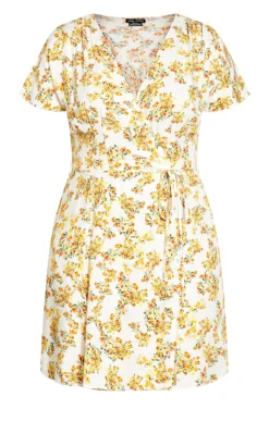 City Chic Cream Sorrento Floral Dress -Bold Fit Store 213374CITRUSIVORYSORRENT 4